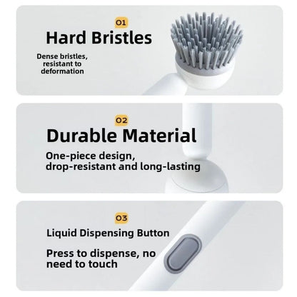 Rotating Long-Handle Soap-Dispensing Cleaning Brush