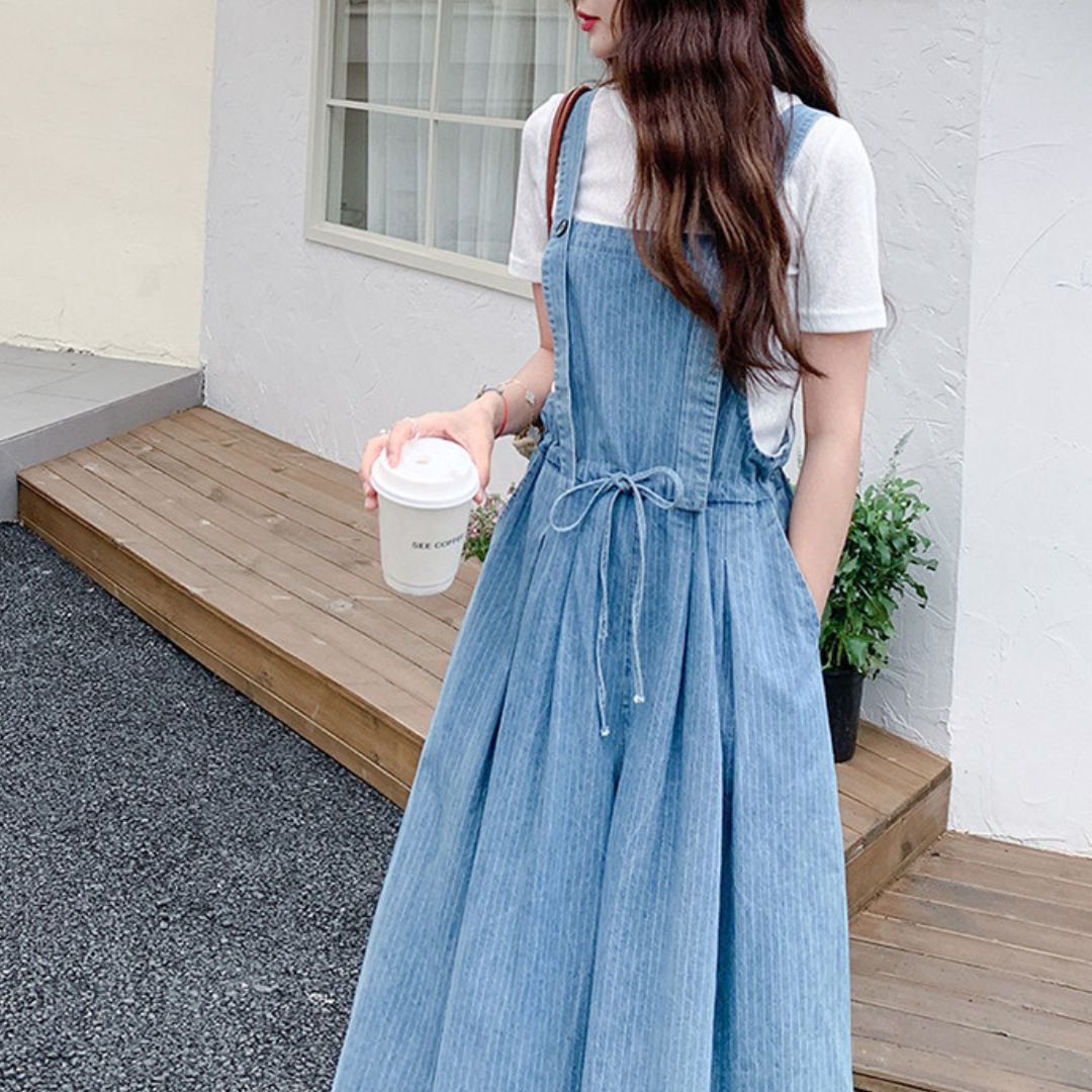 Casual Lazy Style Wide Leg Cinched Waist Jumpsuit