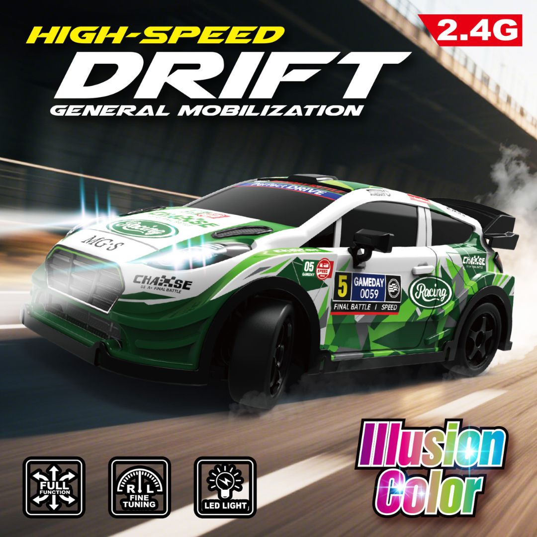 1:18 Scale 4WD High-Speed RC Drift Car with LED Lights