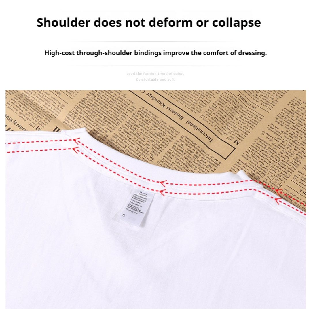 250g Pure Cotton V-Neck Short Sleeve T-Shirt (Min. 2 pcs)