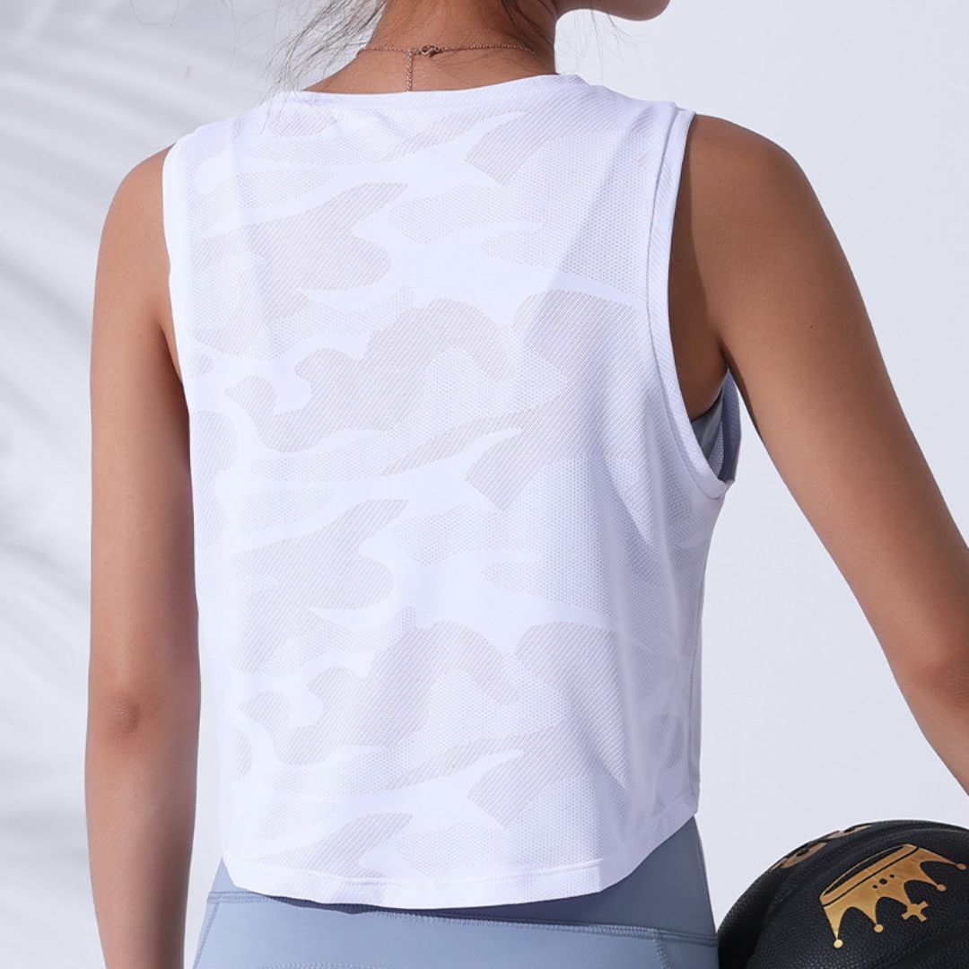 Camouflage Crew Neck Sports Short Vest
