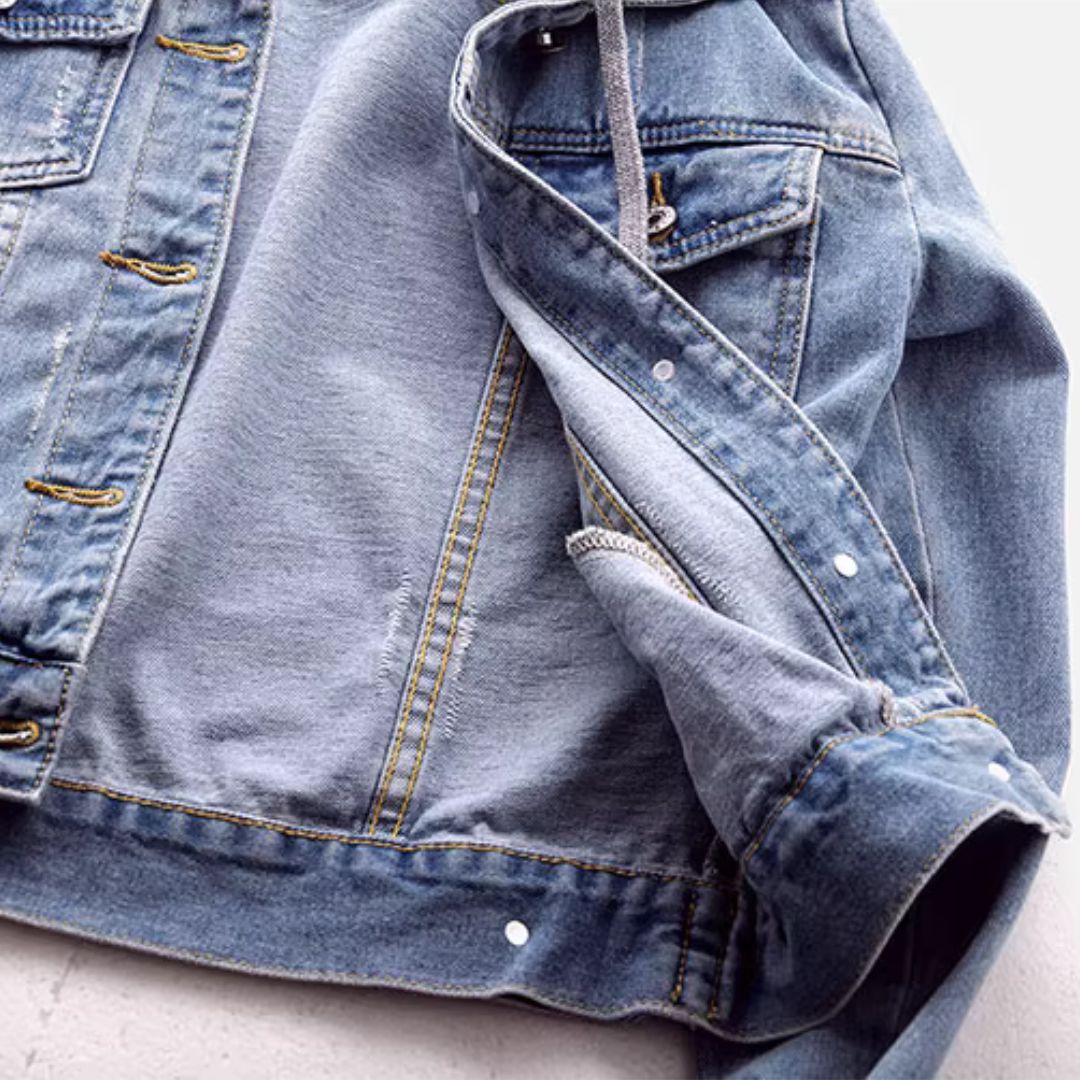 Slim Fit Hooded Denim Jacket