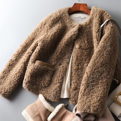 Japanese-Style Textured Fleece Jacket