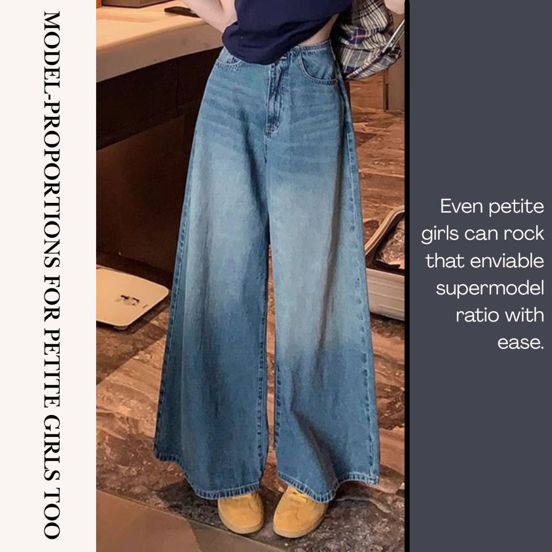 Vintage High-Waisted Wide Leg Denim Jeans