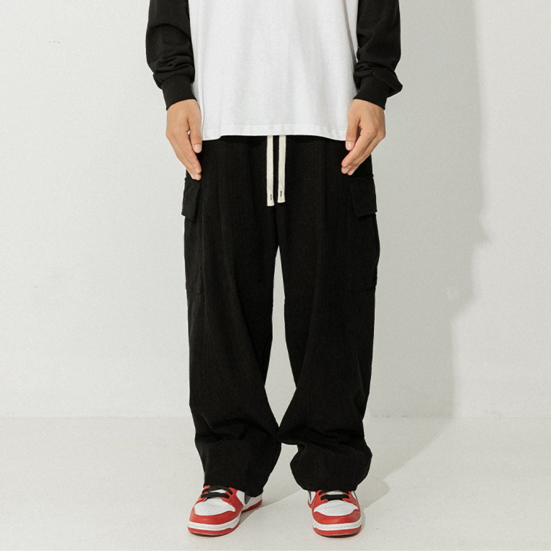Corduroy Relaxed-Fit Cargo Pants