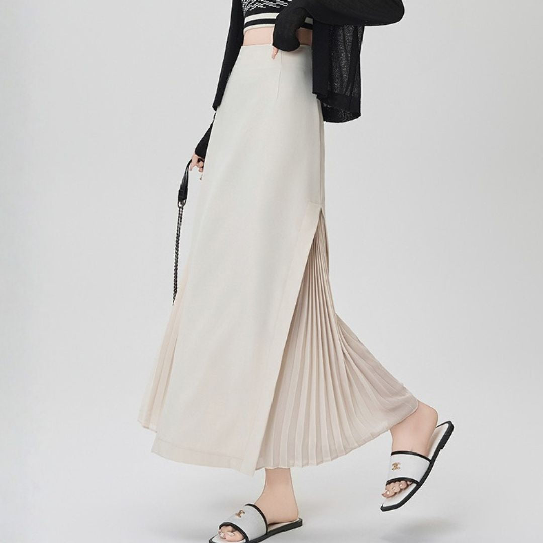 Chiffon Panel Blazer Skirt