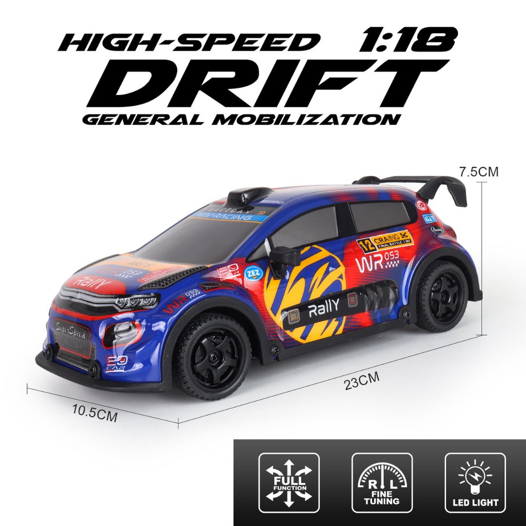 1:18 Scale 4WD High-Speed RC Drift Car with LED Lights