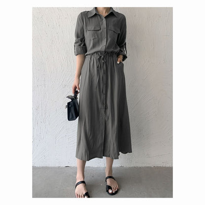Minimalist Versatile Cinch Waist Maxi Dress