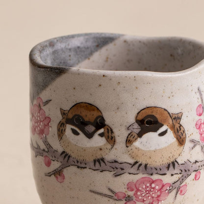 Kutani Ware Japanese Sparrow Teacup