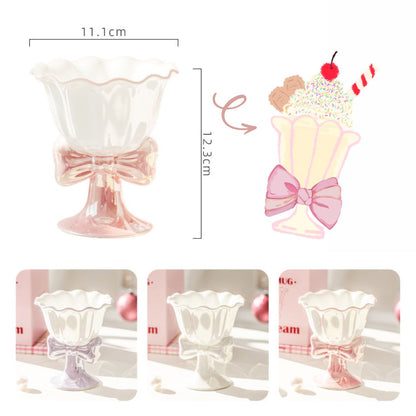 Dreamy Bow Porcelain Ice Cream Dessert Cup