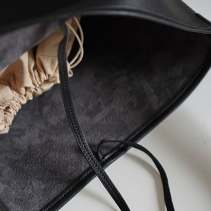 Solid Color Minimalist Large-Capacity Bucket Bag
