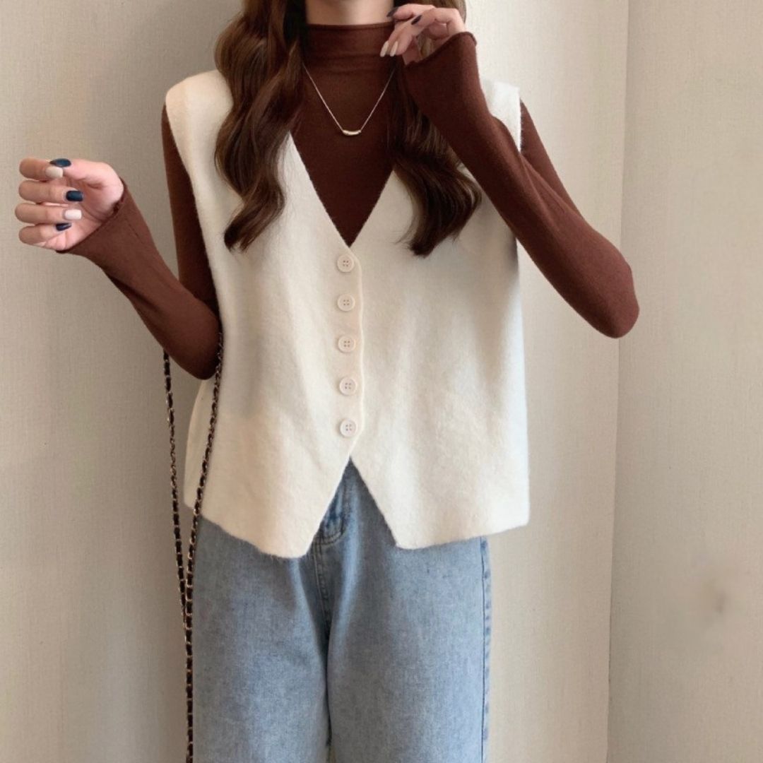 Fall V-neck Knit Vest
