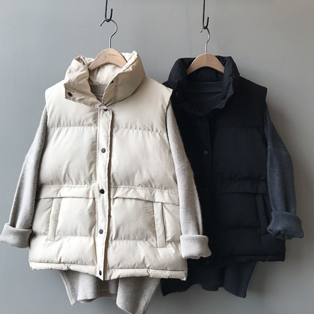 Japanese-style loose-fit quilted vest