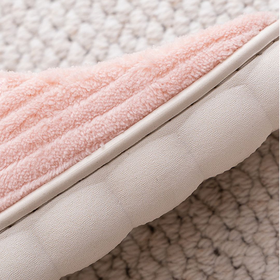 Short-Pile Plush Thick-Sole Indoor Slippers