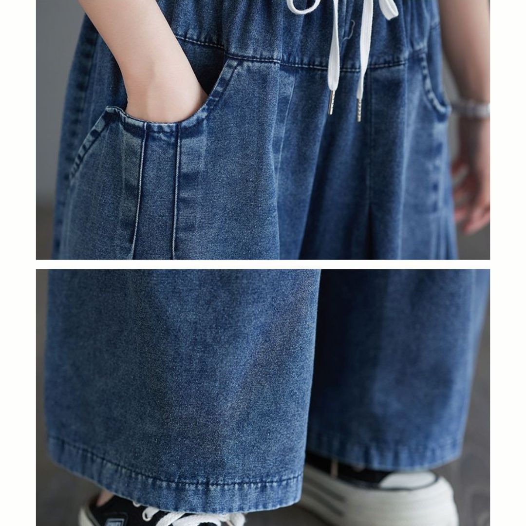ルーズストレートデニムパンツ