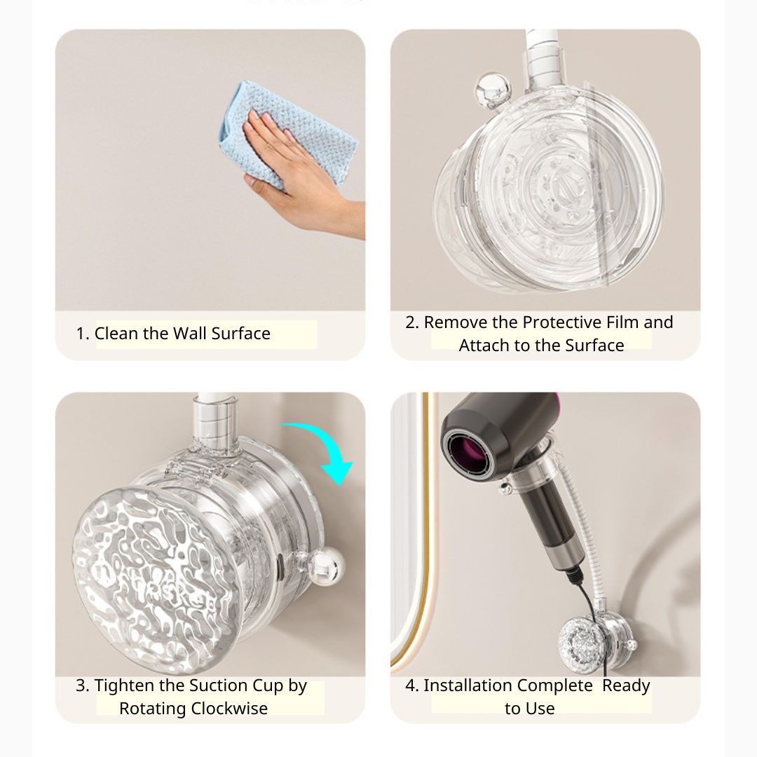 Suction Cup Lazy Hair Dryer Holder