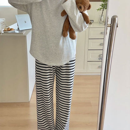 條紋舒適套裝居家服