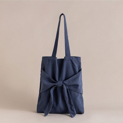 Bowknot Canvas Shoulder Bag