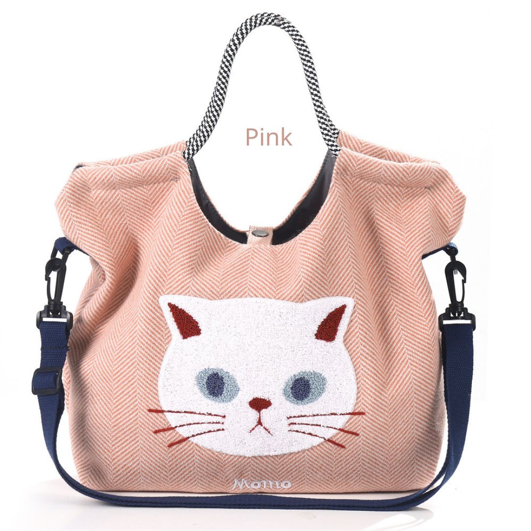 Japanese Cat-Themed Large Capacity Shoulder Bag