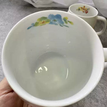 Made in Japan Floral Cat Porcelain Pair Cups (Pair)
