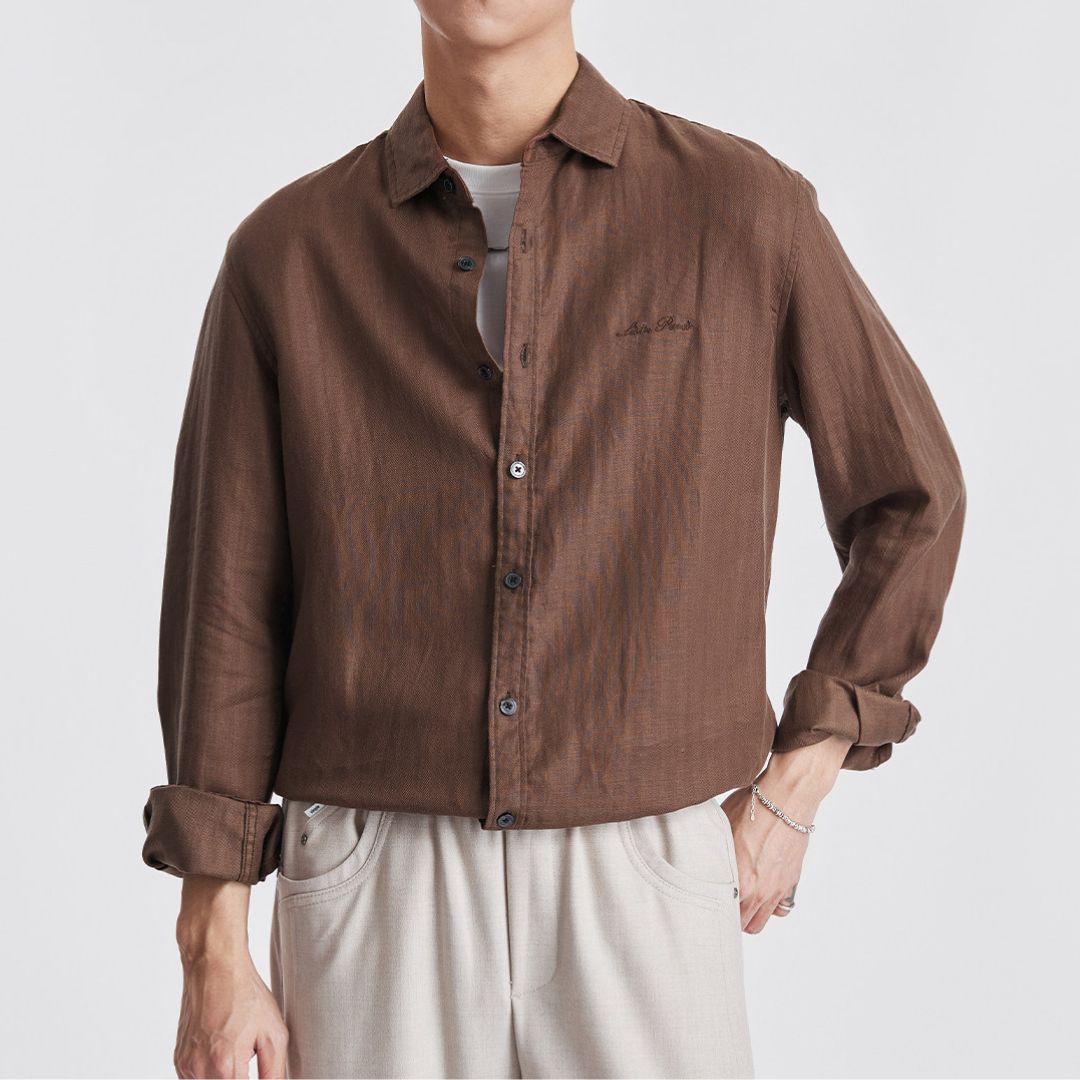 Men’s Casual Tencel Long Sleeve Shirt
