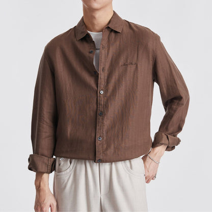 Men’s Casual Tencel Long Sleeve Shirt