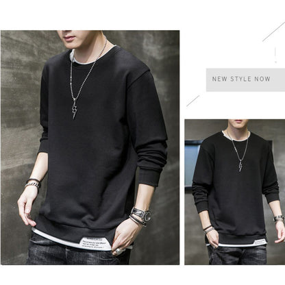 Men's Round-Neck Faux-Layered Sweatshirt