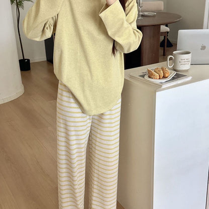 條紋舒適套裝居家服