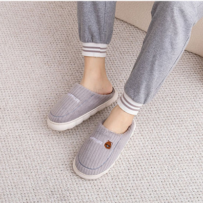 Short-Pile Plush Thick-Sole Indoor Slippers