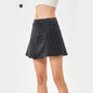 Denim-Look Two-in-One Yoga Fitness Shorts