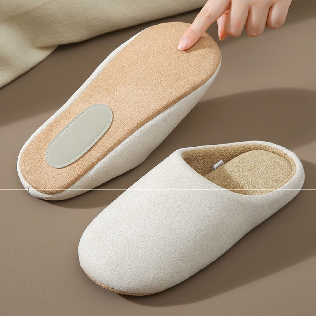 Japanese-Style Cotton Slip-On Slippers with Quiet, Soft Soles