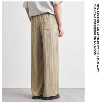 Draped Ice Silk Loose-Fit Casual Pants