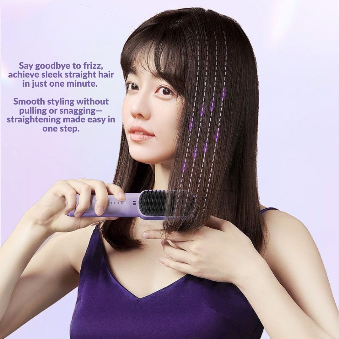 ミニ充電式コードレスヘアアイロンコーム