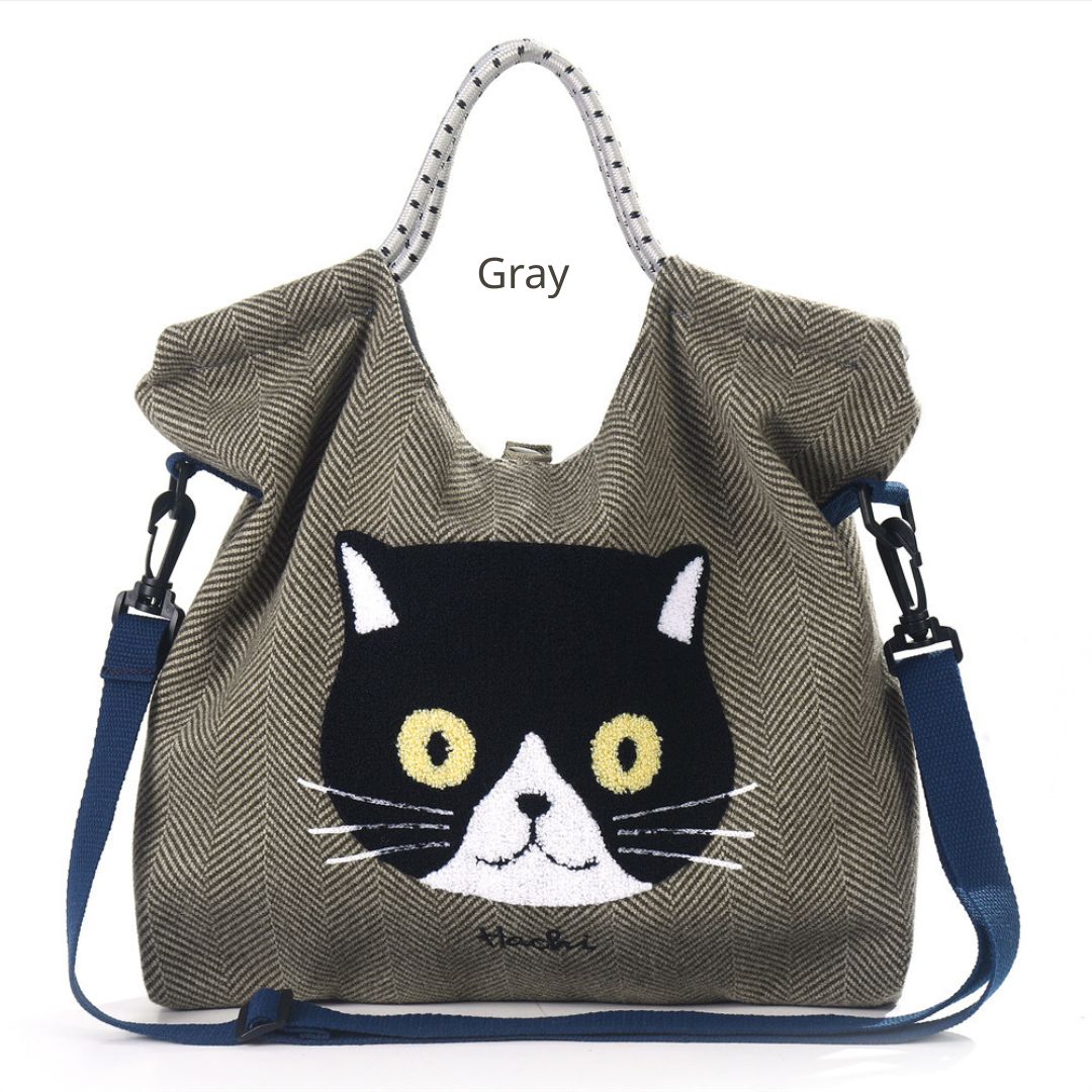 Japanese Cat-Themed Large Capacity Shoulder Bag