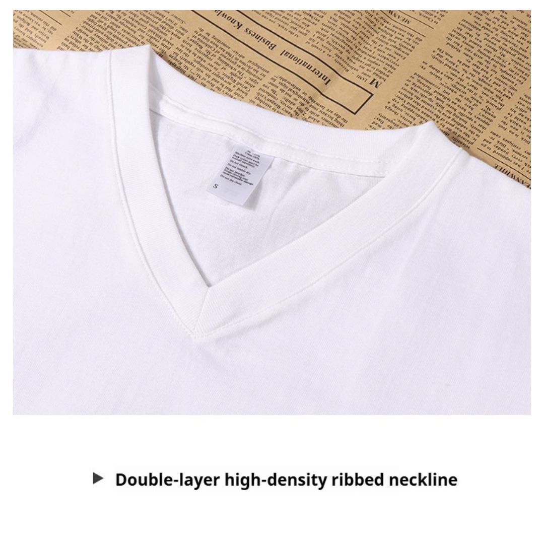 250g Pure Cotton V-Neck Short Sleeve T-Shirt (Min. 2 pcs)