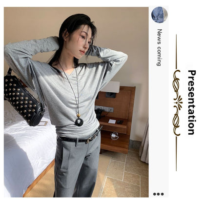 Low-waist Pleated Flare Trousers