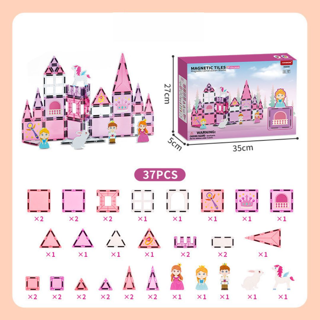 3D Stained-Glass Magnetic Building Tiles