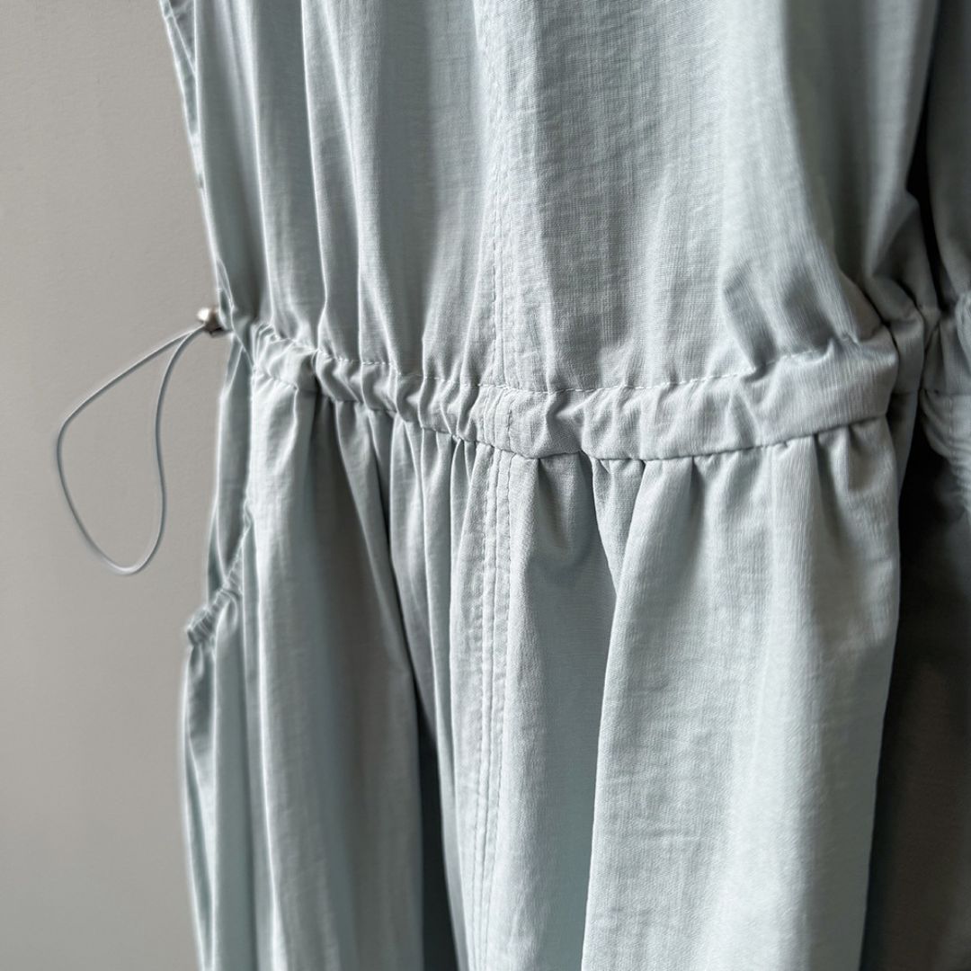Summer Round-Neck Sleeveless Long Dress with Drawstring Waist