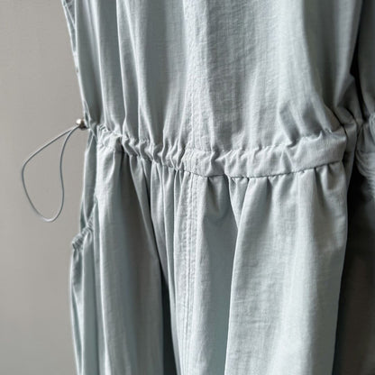 Summer Round-Neck Sleeveless Long Dress with Drawstring Waist