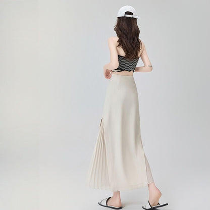 Chiffon Panel Blazer Skirt