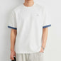 Plaid Rolled Cuff Patchwork T Shirt