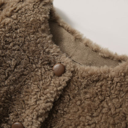 Japanese-Style Textured Fleece Jacket