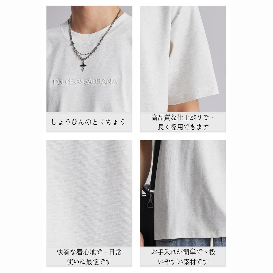 3DレタープリントカジュアルTシャツ