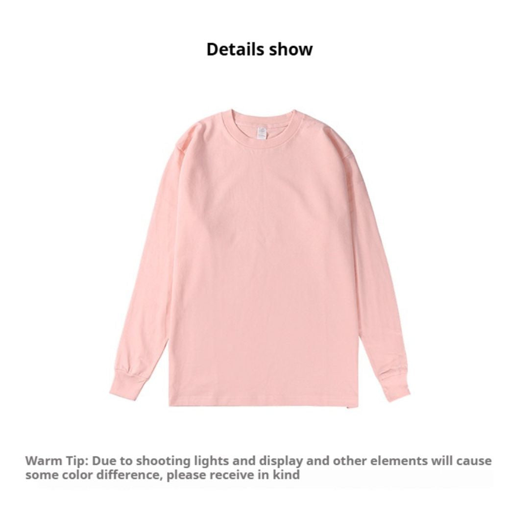 250g Plain Cotton Long-sleeved T-shirt (Min. 2 pcs)