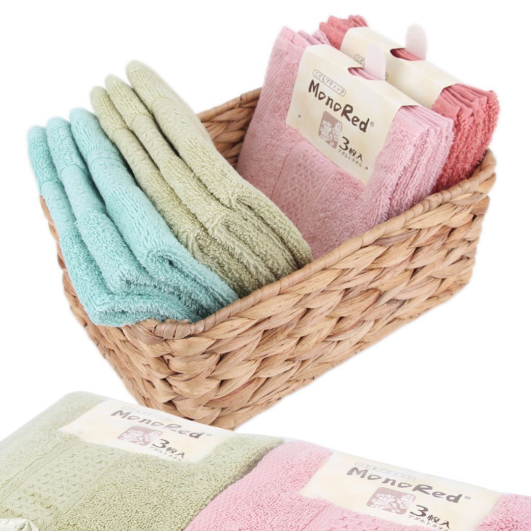 MonoRed Pure Cotton Facial Towels (3-Pack)