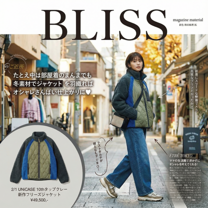 万能な厚手のカラーブロックファッションコットンジャケット