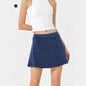 Denim-Look Two-in-One Yoga Fitness Shorts