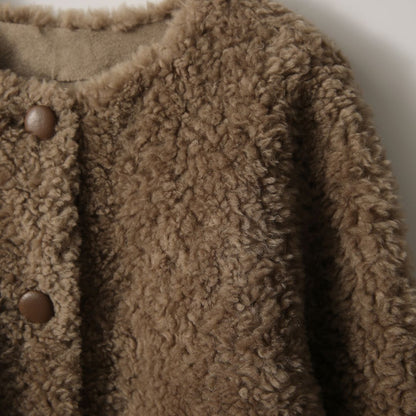 Japanese-Style Textured Fleece Jacket