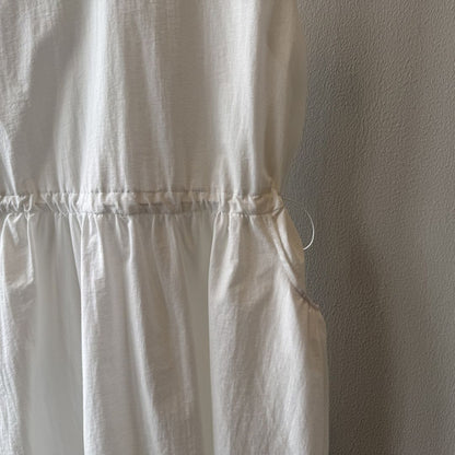 Summer Round-Neck Sleeveless Long Dress with Drawstring Waist