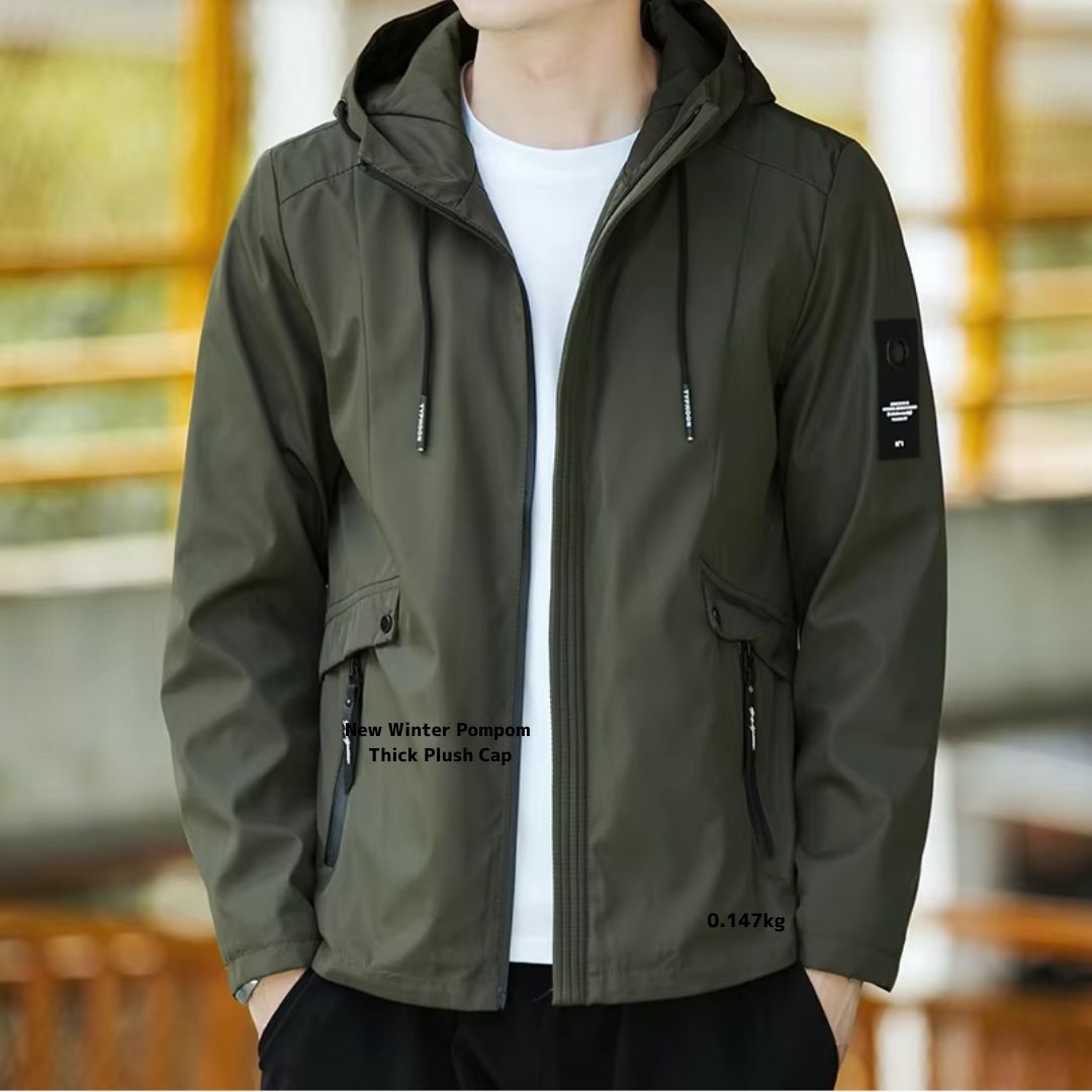 Solid Color Hooded Windbreaker